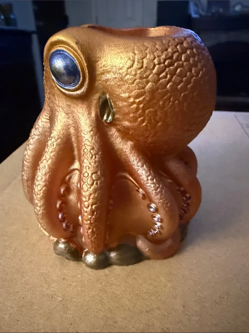 Metallic Gold Resin Octopus Accent Vase - Home Accents